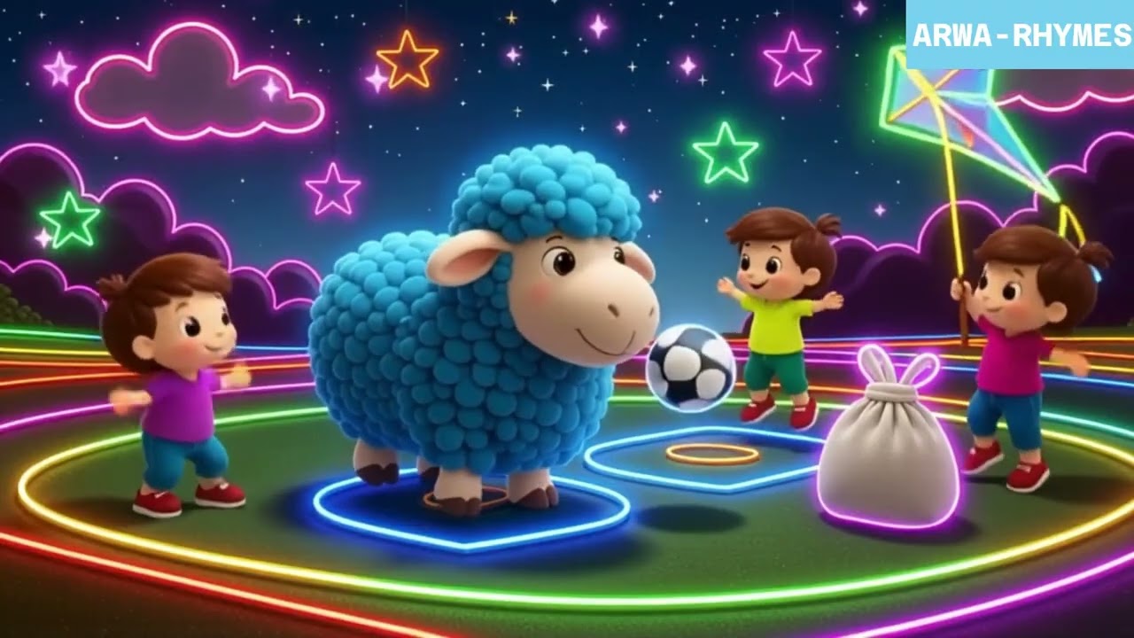 Baa Baa All Sheep 🐑 | Fun Neon Farm Song 🌈 | Nursery Rhymes & Kids Songs 🎵