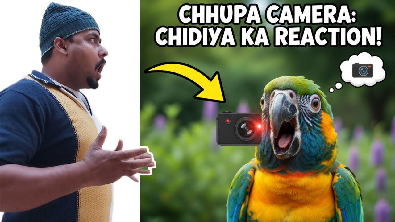 Camera chhupa kar record kiya Chidiya ka reaction! 🐦📸