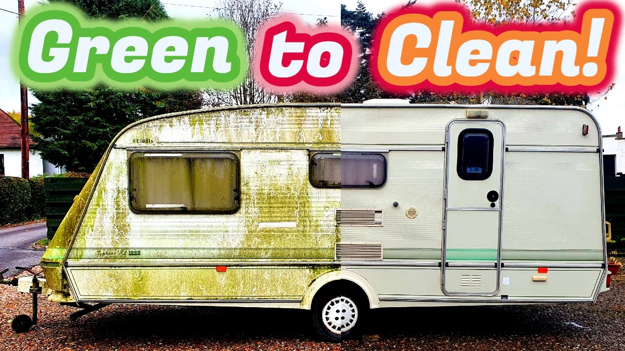 Caravan First Wash in FOUR YEARS! Pressure Washing a Mossy and Mouldy Caravan