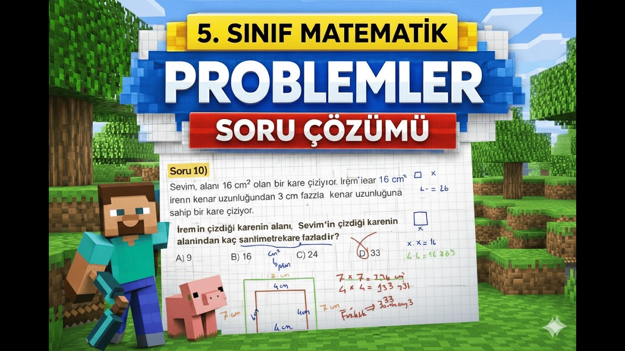 5. Sınıf Matematik Problemler Soru Çözümü | Minecraft Dünyasında Öğren! 🎮📚