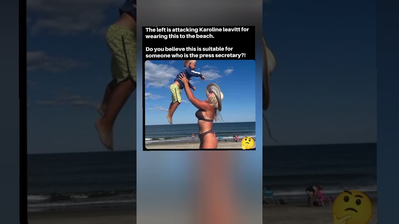 The Viral Karoline Leavitt Beach Photo Debate Explained 📱🌊. #shorts