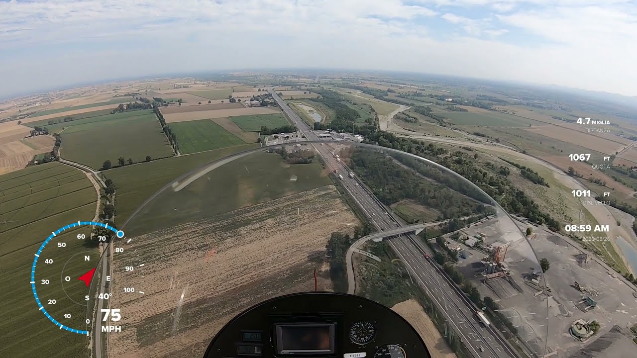 Autogiro Magni M16 - Atterraggio Aviosuperficie Città di Tortona - 26 agosto 2020