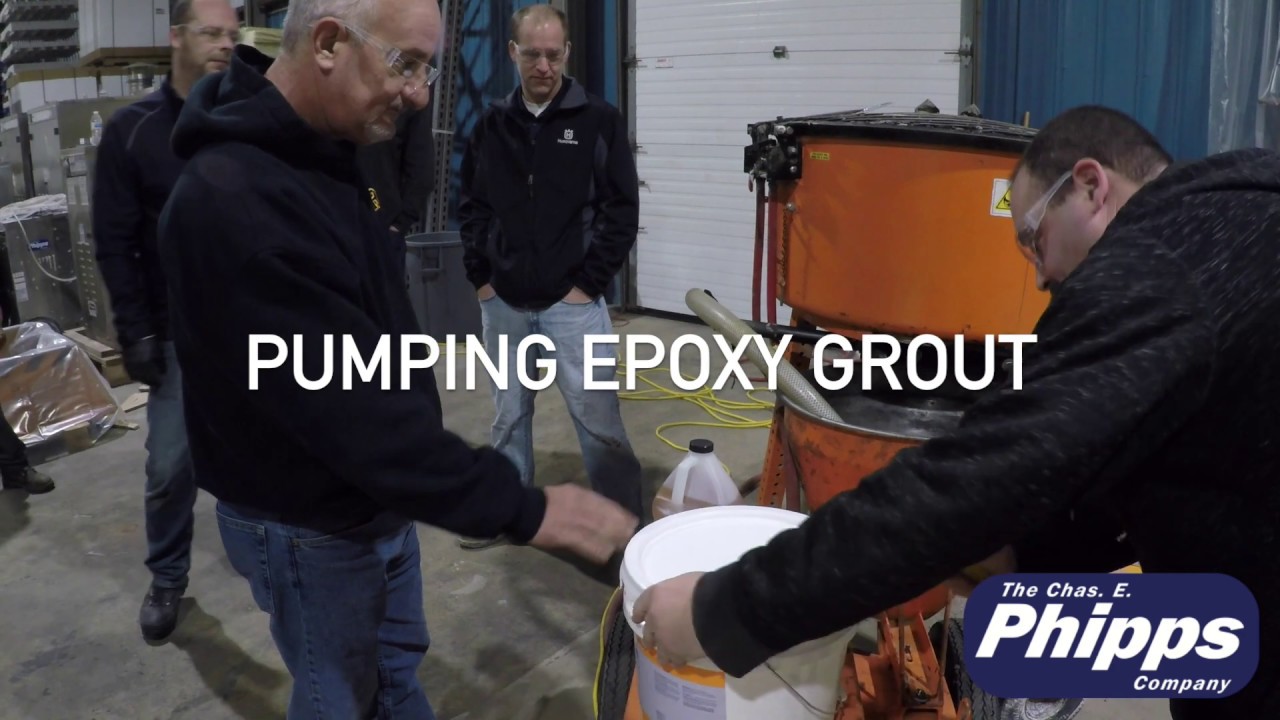 Mixing and Pumping BASF 648 Industrial Epoxy Grout with Quikspray Carrousel