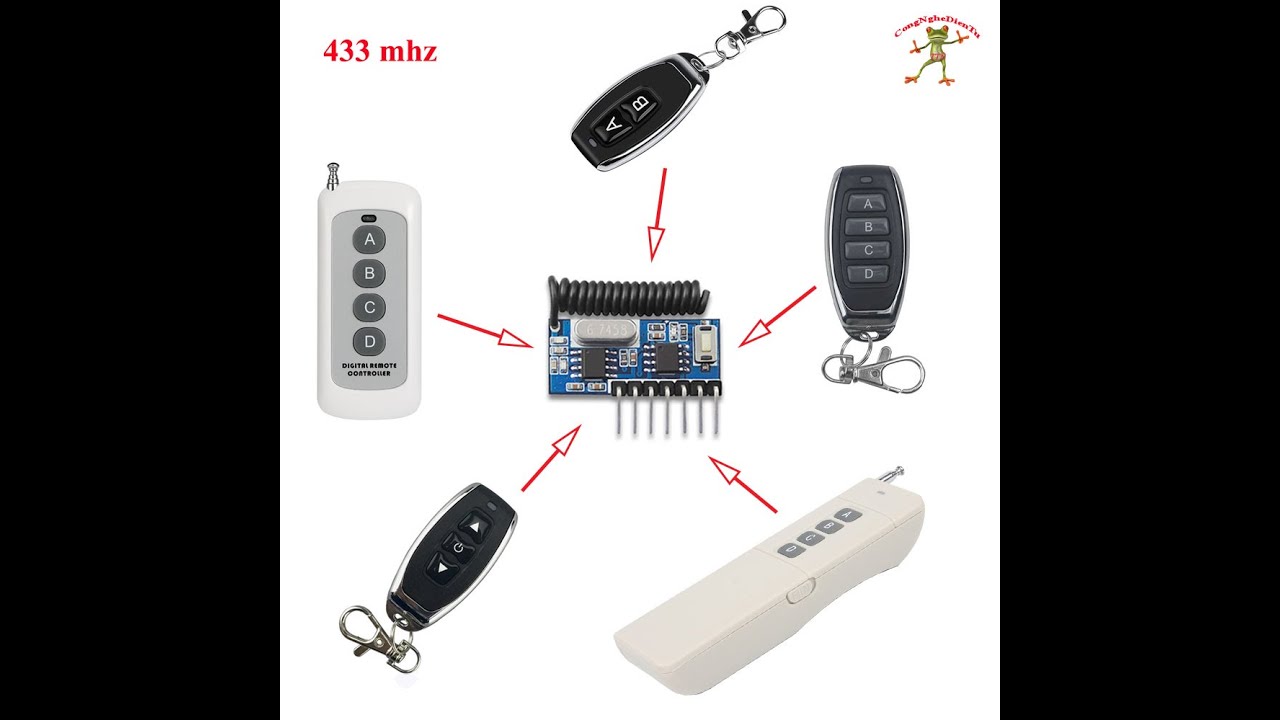 (Học làm điện tử) Mạch điều khiển RF remote 433Mhz - electronics RF control circuit remote 433Mhz