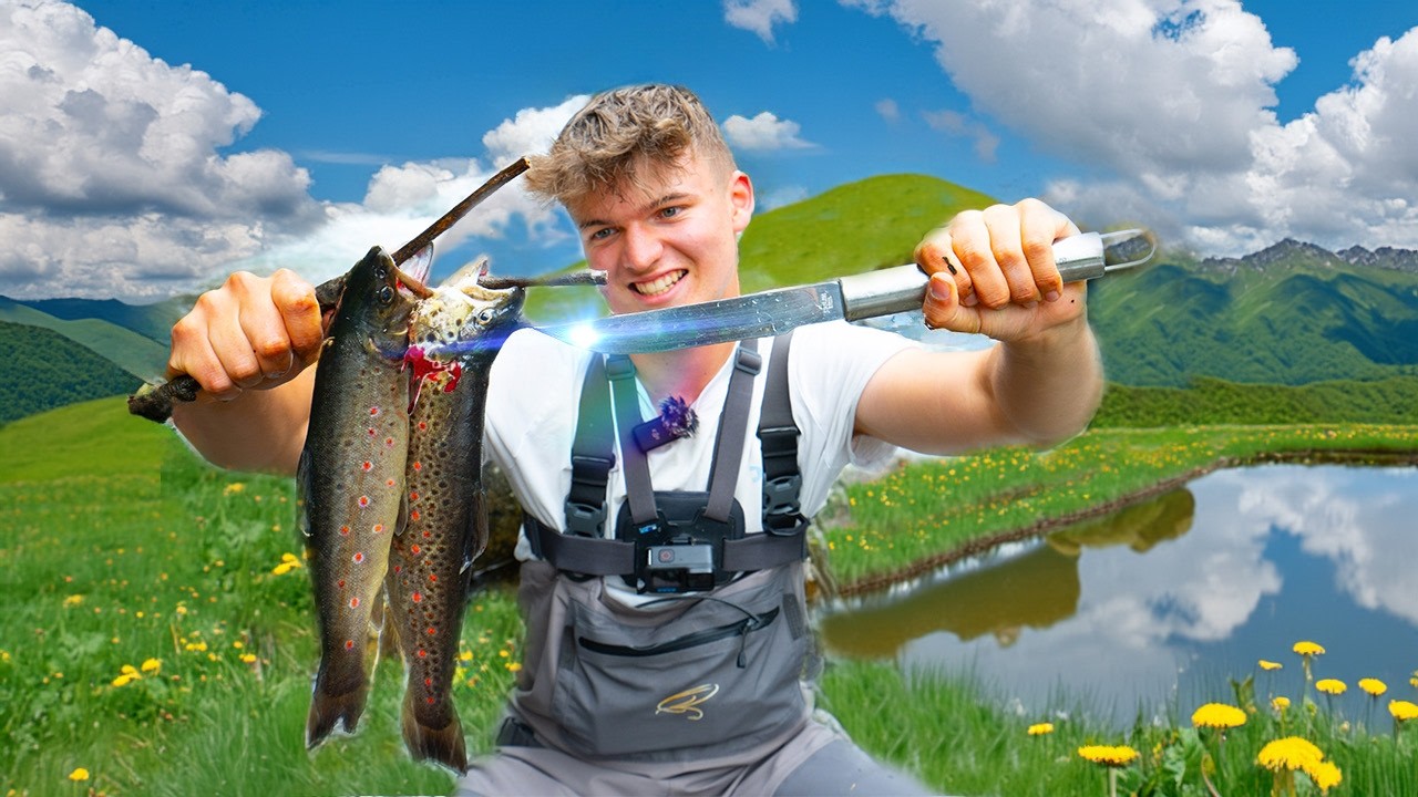 Wilde Forellen im Gebirge fangen und grillen ! ⛰️🎣🔥