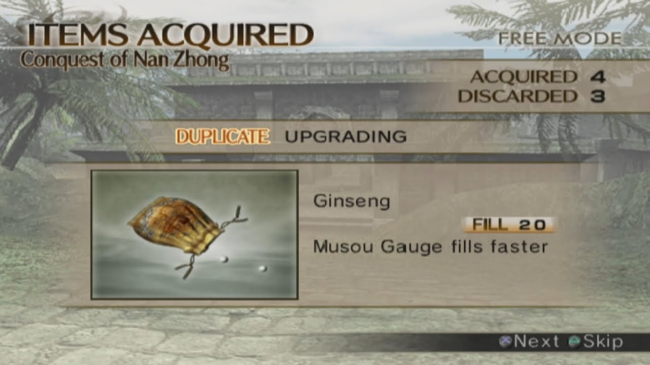 Dynasty Warriors 5 - Item Farming Ginseng Level 20