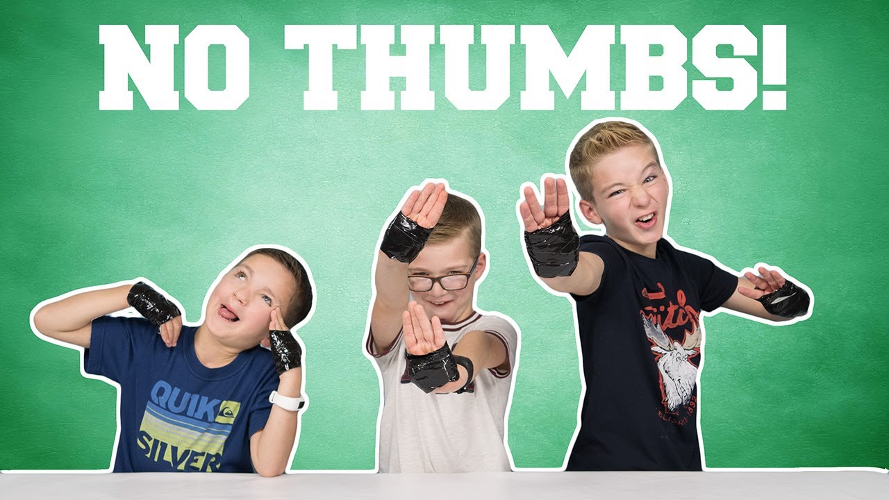 NO Thumbs Challenge | Contest Trying Everyday Tasks Without Thumbs  | How To Use NO Thumbs