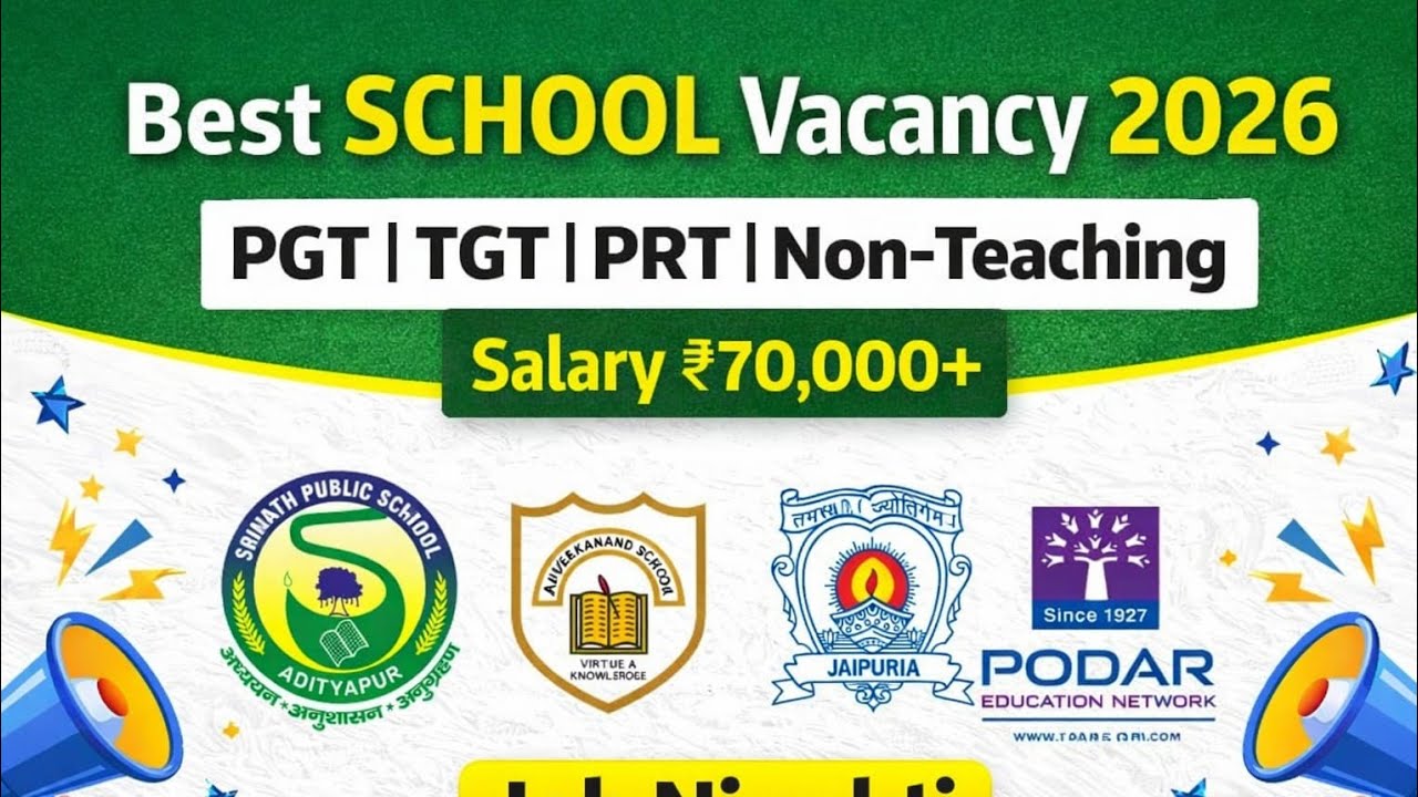🔴 Latest School Jobs 2026 | Teaching & Non-Teaching Vacancies | Salary Up to ₹70,000 | All States