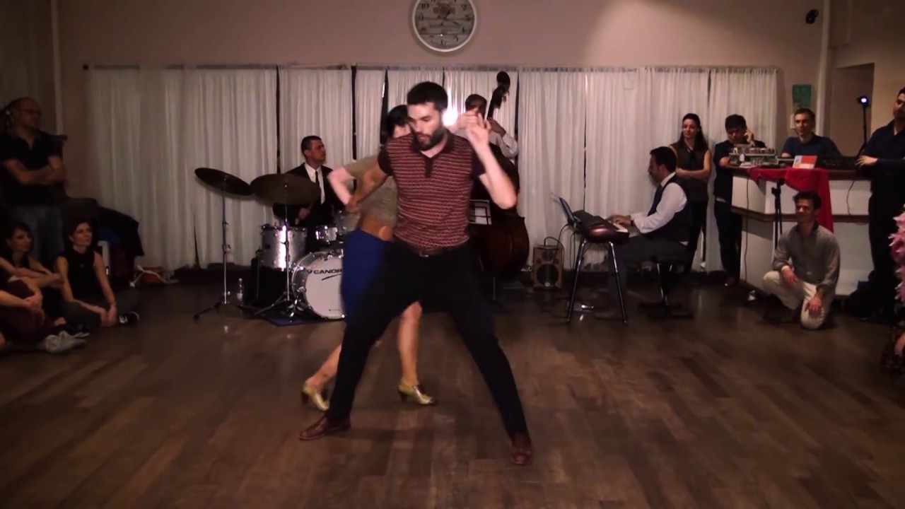 Slow Lindy, Blues and Lindy hop demo by Fabien & Lisa Torino 2016