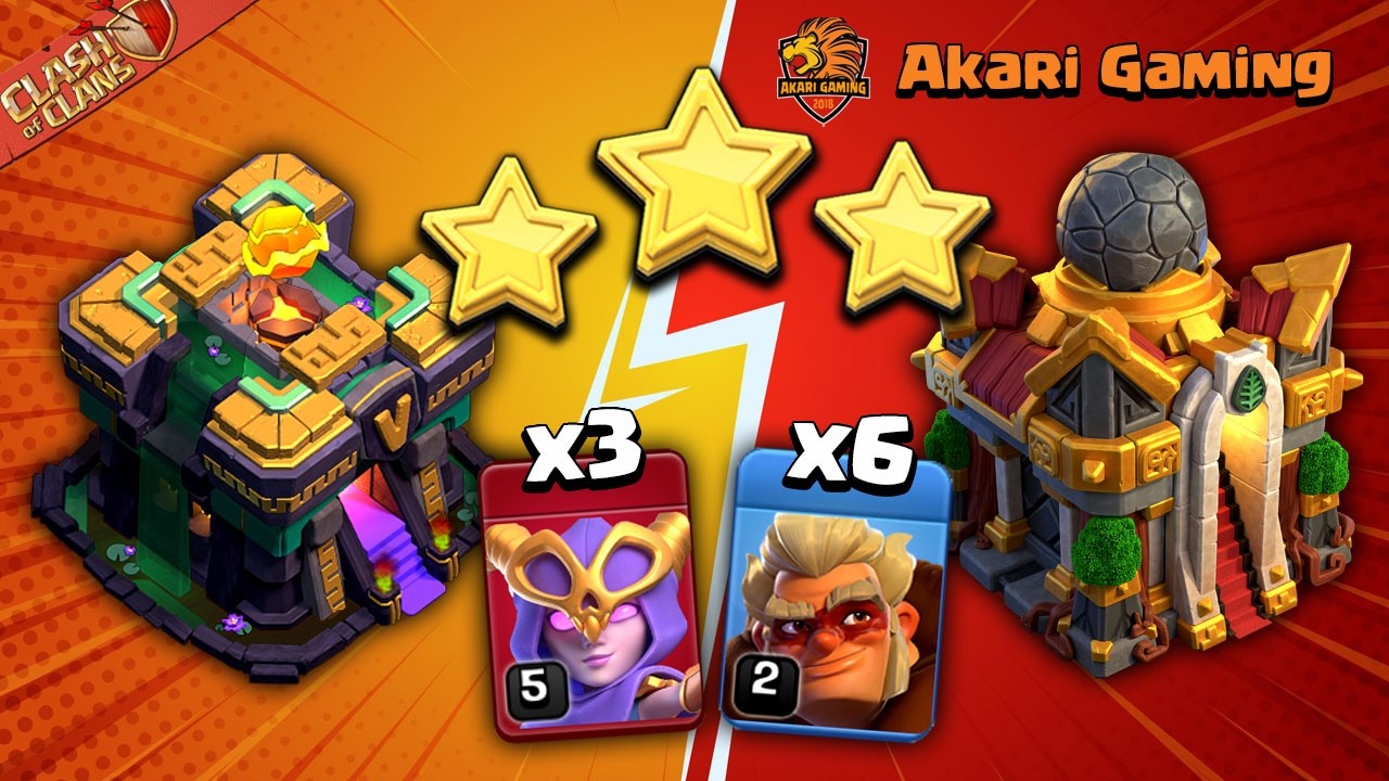 Combo TH14 Super Witch Càn Nát Nhà TH16 3 Sao Rank Huyền Thoại Clash of clans | Akari Gaming