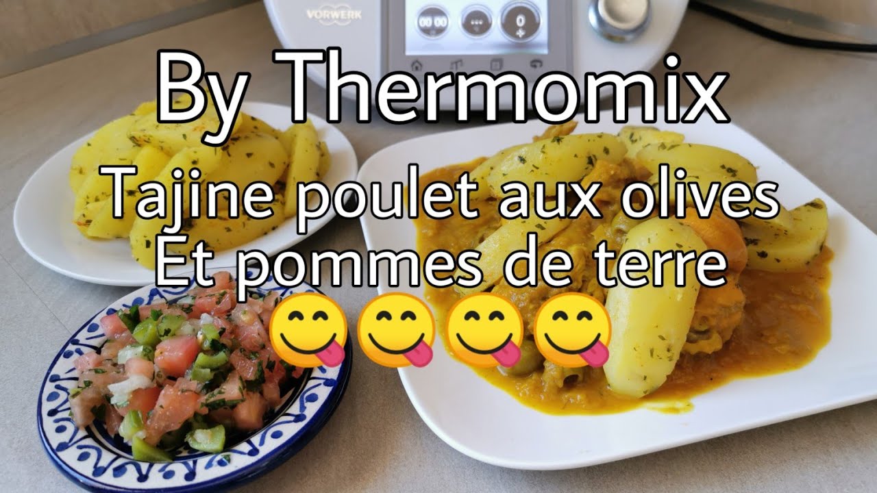 #thermomix #Tajine aux olives et pommes de terre accompagnés de la salade marocaine