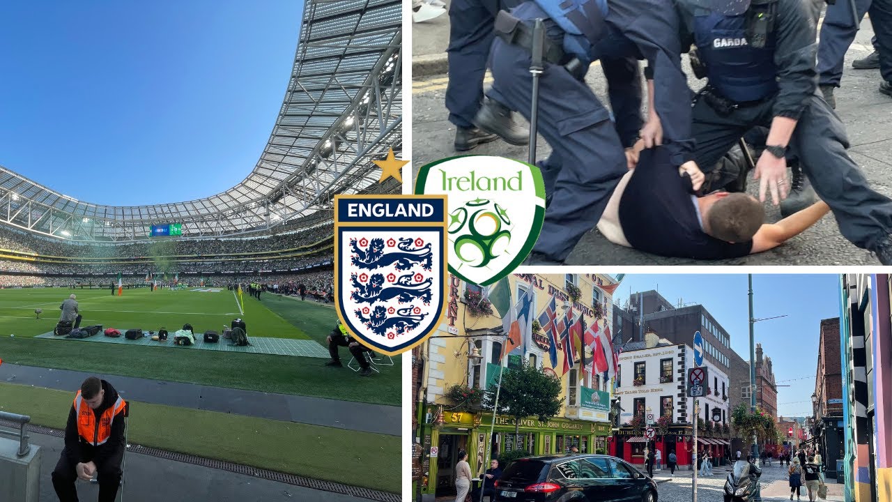 Angry Irish fans act appallingly after they lose 0-2 to England with both Rice & Grealish scoring.