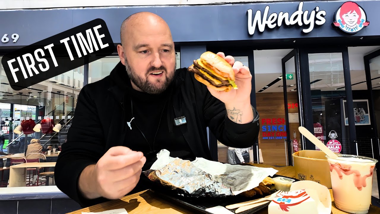 Trying WENDY'S for the FIRST TIME !!! - Square Burgers and Jacket Potatoes - SEEMS A BIT STRANGE ???