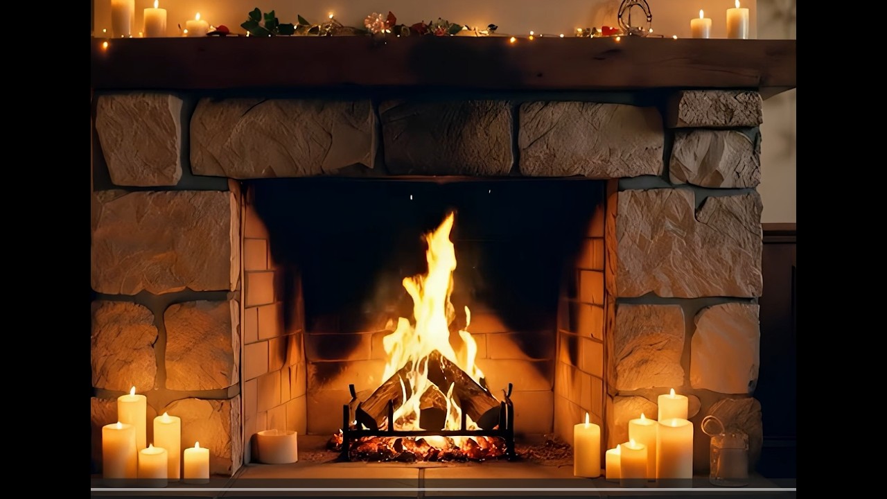 Romantic Fireplace & Candle glow 24/7