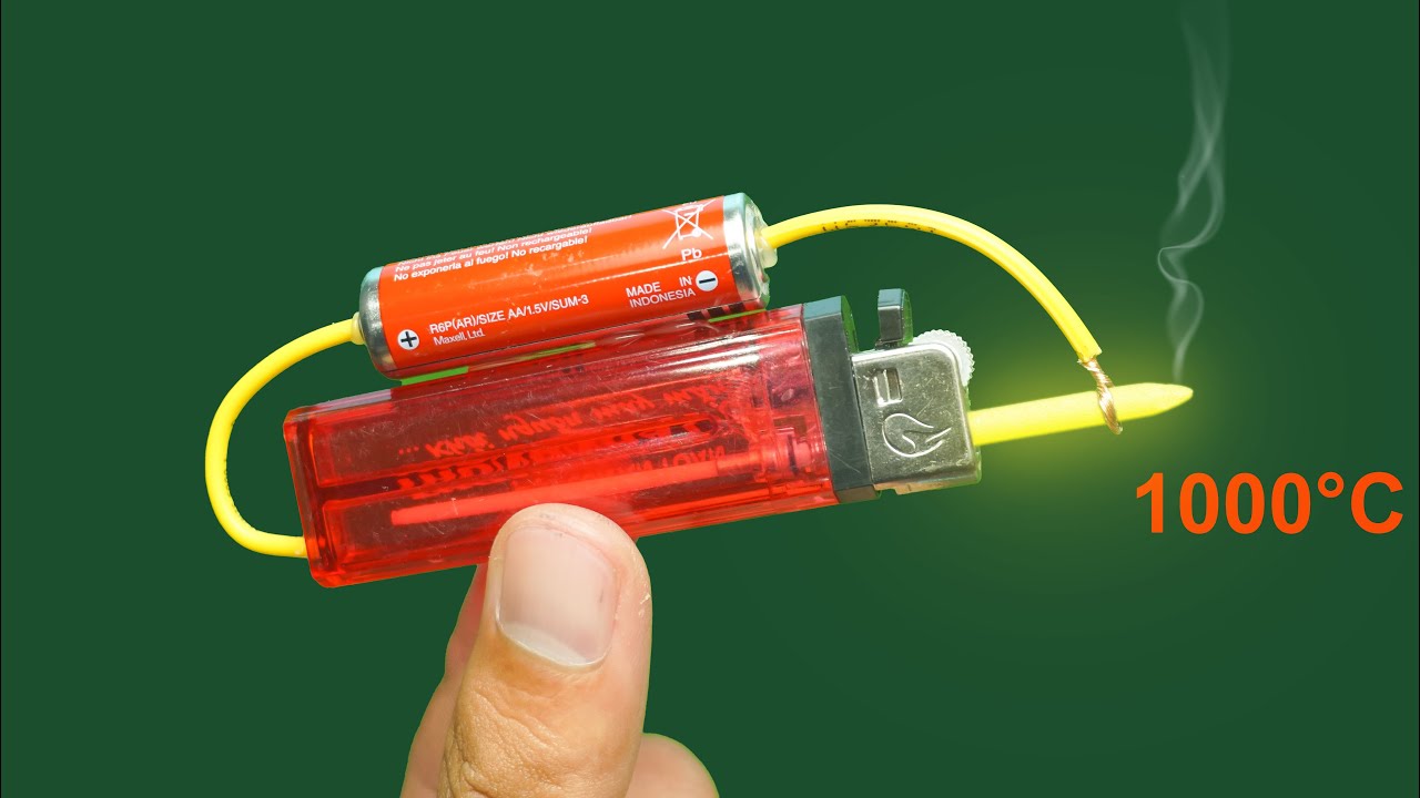 Turn a Battery and Lighter into a Hot Welder | DIY Hack
