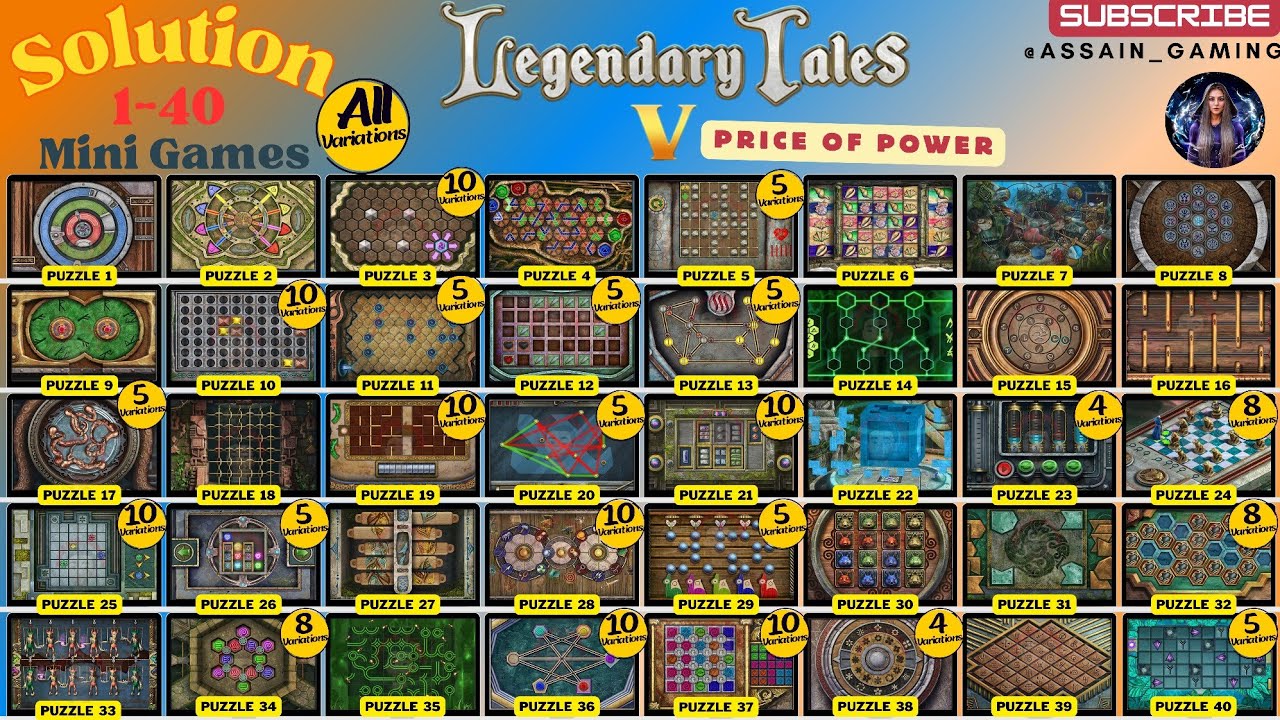 Legendary Tales 5 All Puzzles
