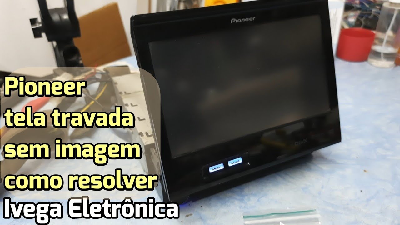 Troca da engrenagem rádio pioneer retrátil,  tela travada e sem imagem