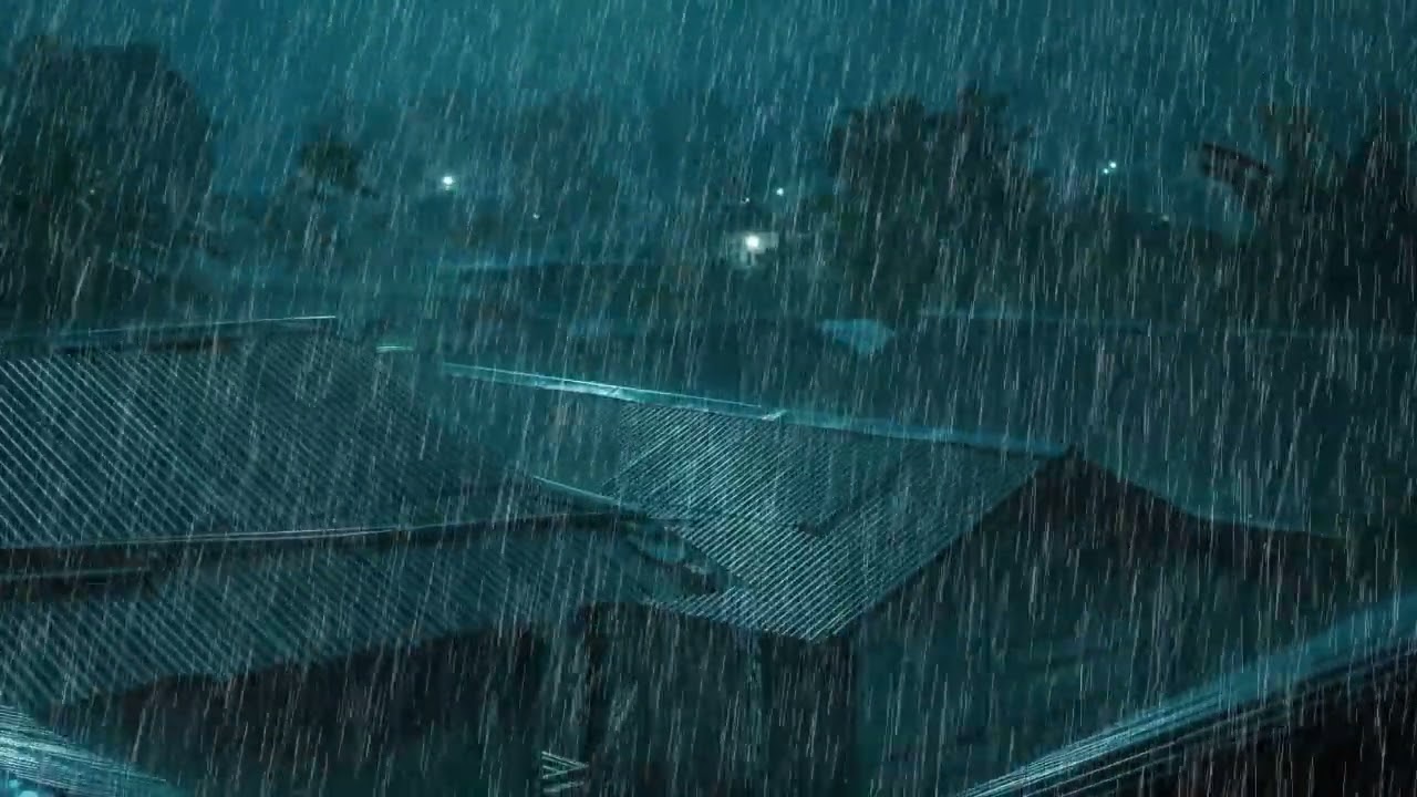 No Ads Rain Sounds for Sleeping - ASMR Heavy Rain On Tin Roof for Easy Sleep and Relaxation