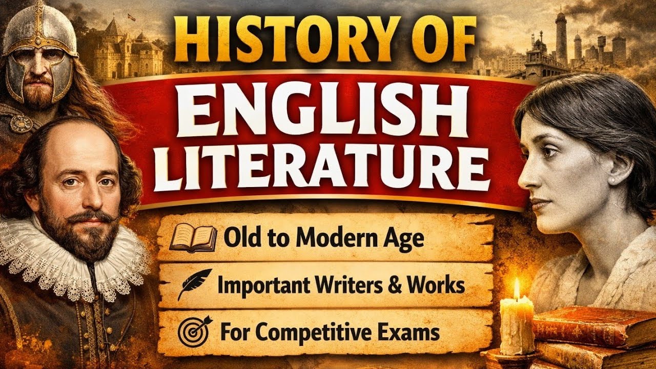 History of English Literature in English | From Old to Modern Age for KVS/NVS and Teaching Exams