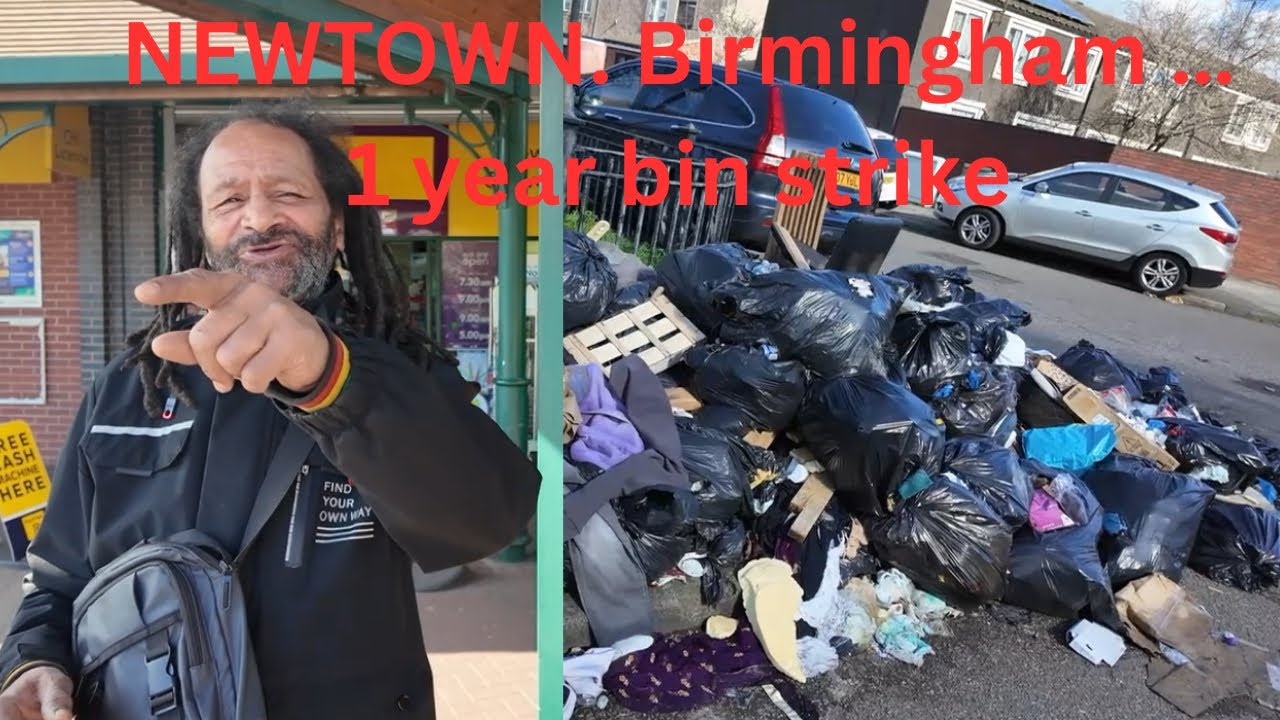 Birmingham bin strike , rubbish everywhere in this deprived area of Newtown 