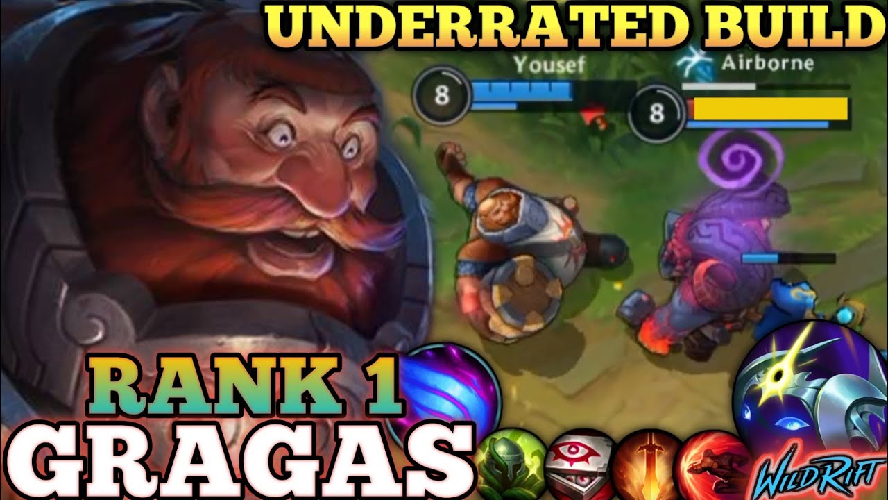 GRAGAS ANNOYING HYBRID TANK DAMAGE! TOPLANE KILLER - TOP 1 GLOBAL GRAGAS BY Yousef - WILD RIFT