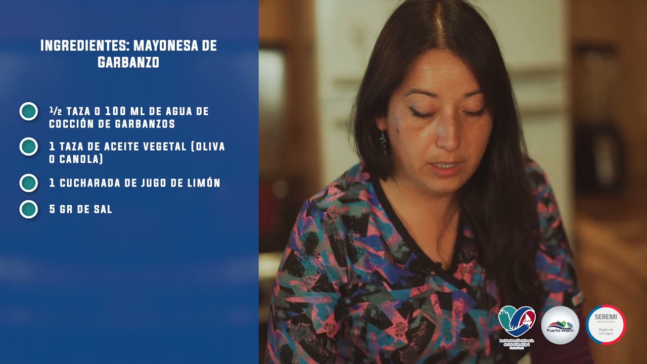 Preparación de hamburguesas y mayonesa de garbanzos