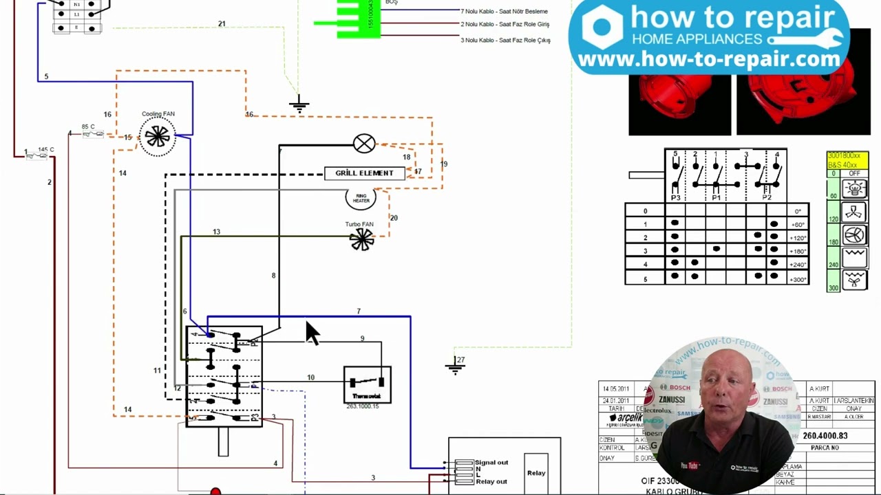 Beko OIF22309X oven no power not heating wiring diagram