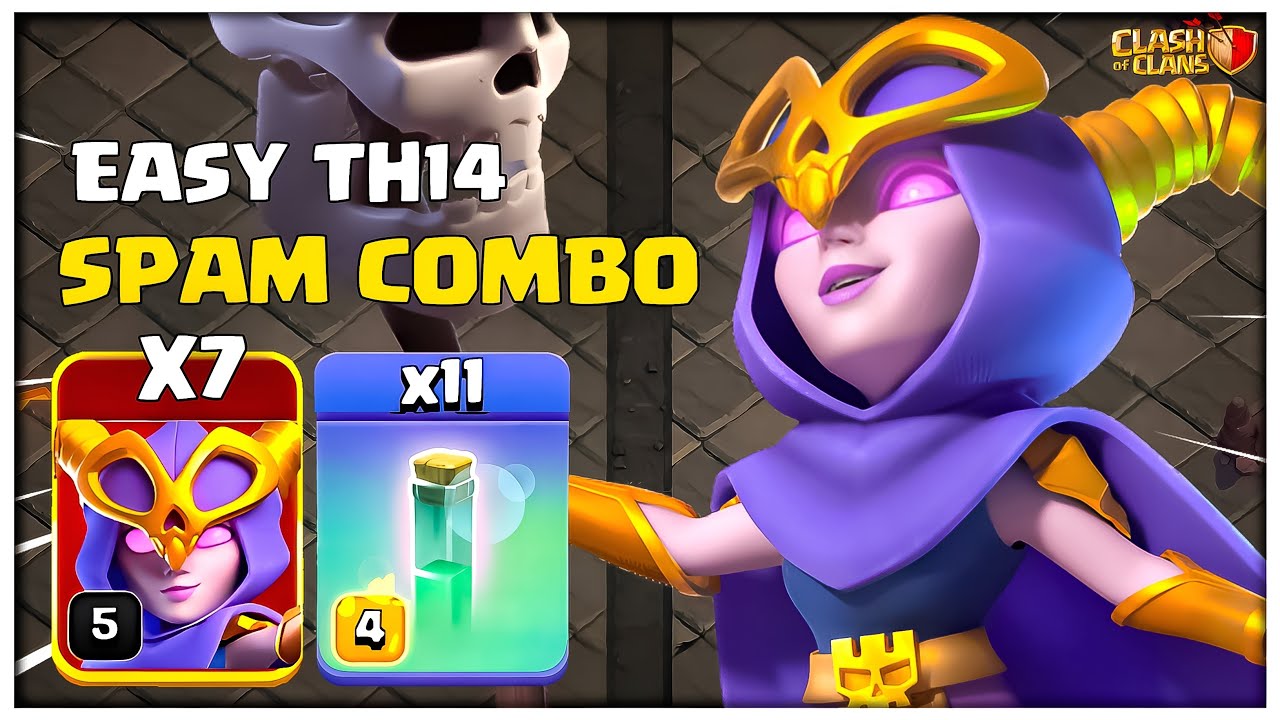 TH14 7 Mass Super Witch Army DESTROYS Any TH14 Max Base! Clash of Clans