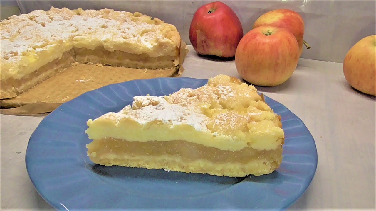 Apfelkuchen mit Pudding