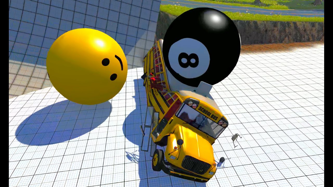 Crushing Cars with Giant Balls - BeamNG Drive