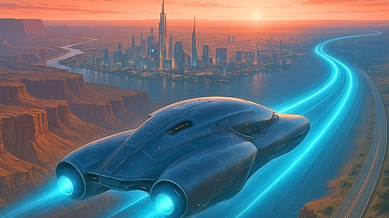 Future Road Trip 2125: Driving Across America in the Sky | 4K Sci-Fi Travel Film
