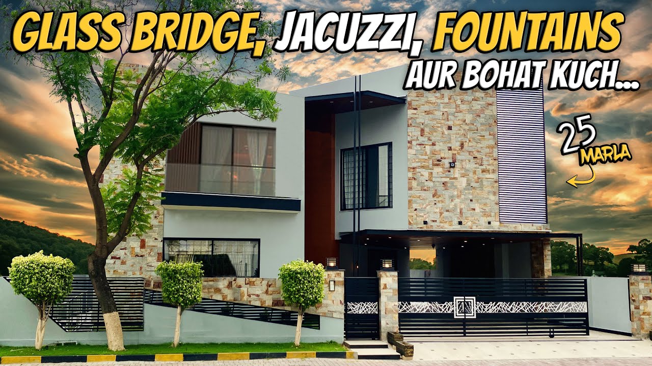 25 Marla House (Glass Bridge - Jacuzzi - Fountains) For Sale In Bahria Town Islamabad