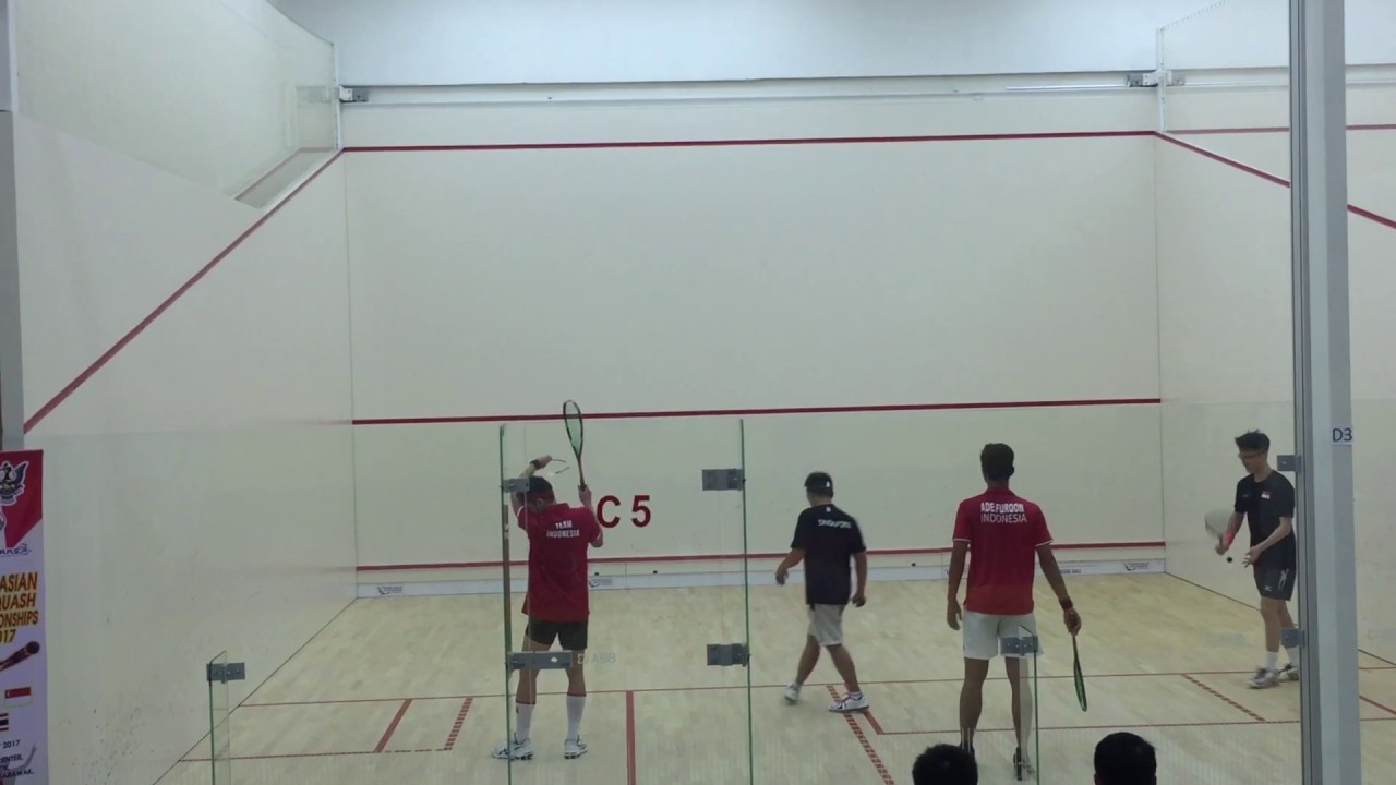 Singapore vs Indonesia mens doubles for Southeast Asian cup squash championship