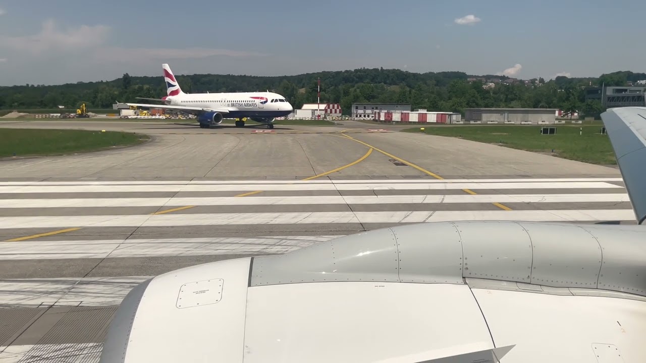 SWISS Helvetic Embraer E195-E2 E295 engine start and take off Z&uuml;rich in HDR - Engine howling