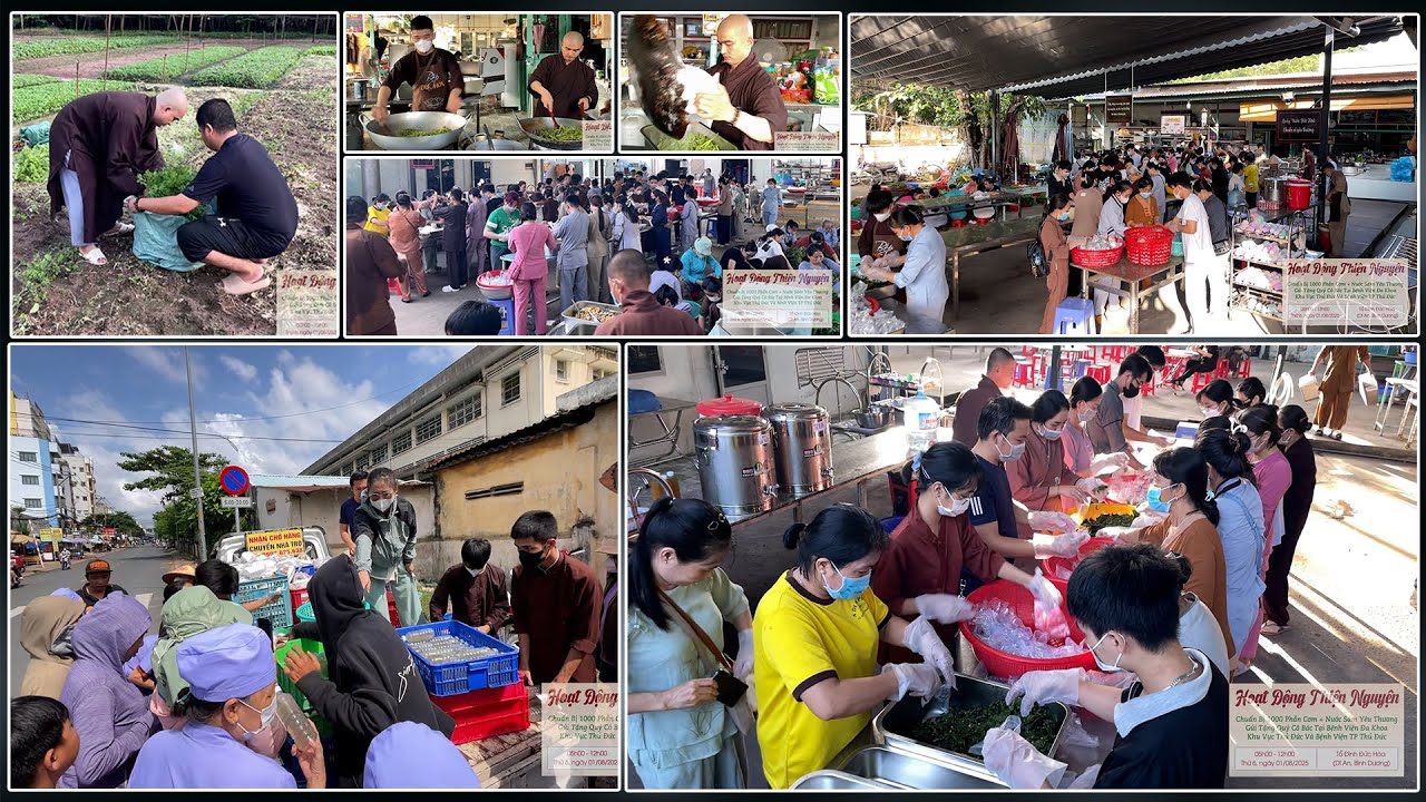 [Chùa Đức Hòa] Hoạt động thiện nguyện hàng tháng| 1000 Phần Cơm cho Bà Con khu vực BV Thủ Đức.[2025]