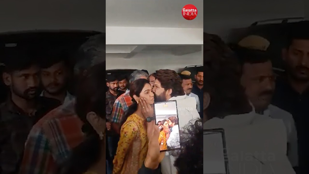 #alluarjun consoles devastated wife Sneha after the arrest & before leaving for the police station