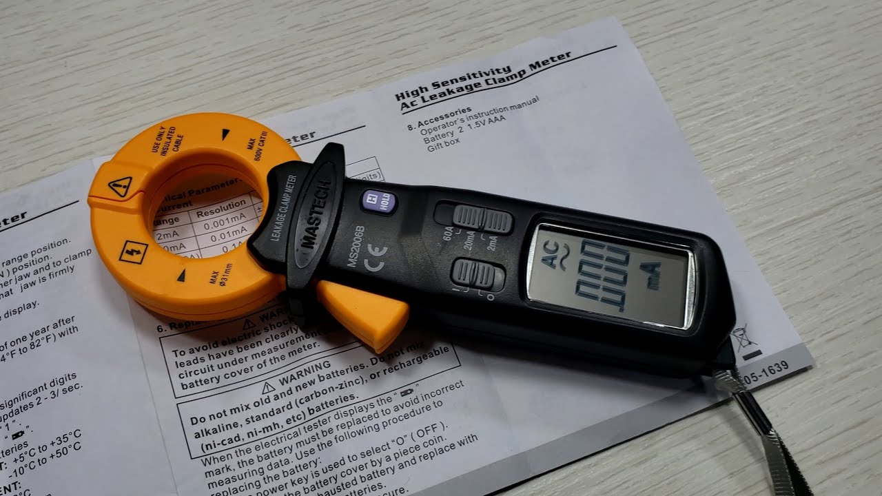 Alicate Amperímetro para Correntes de Fuga Mastech MS2006B