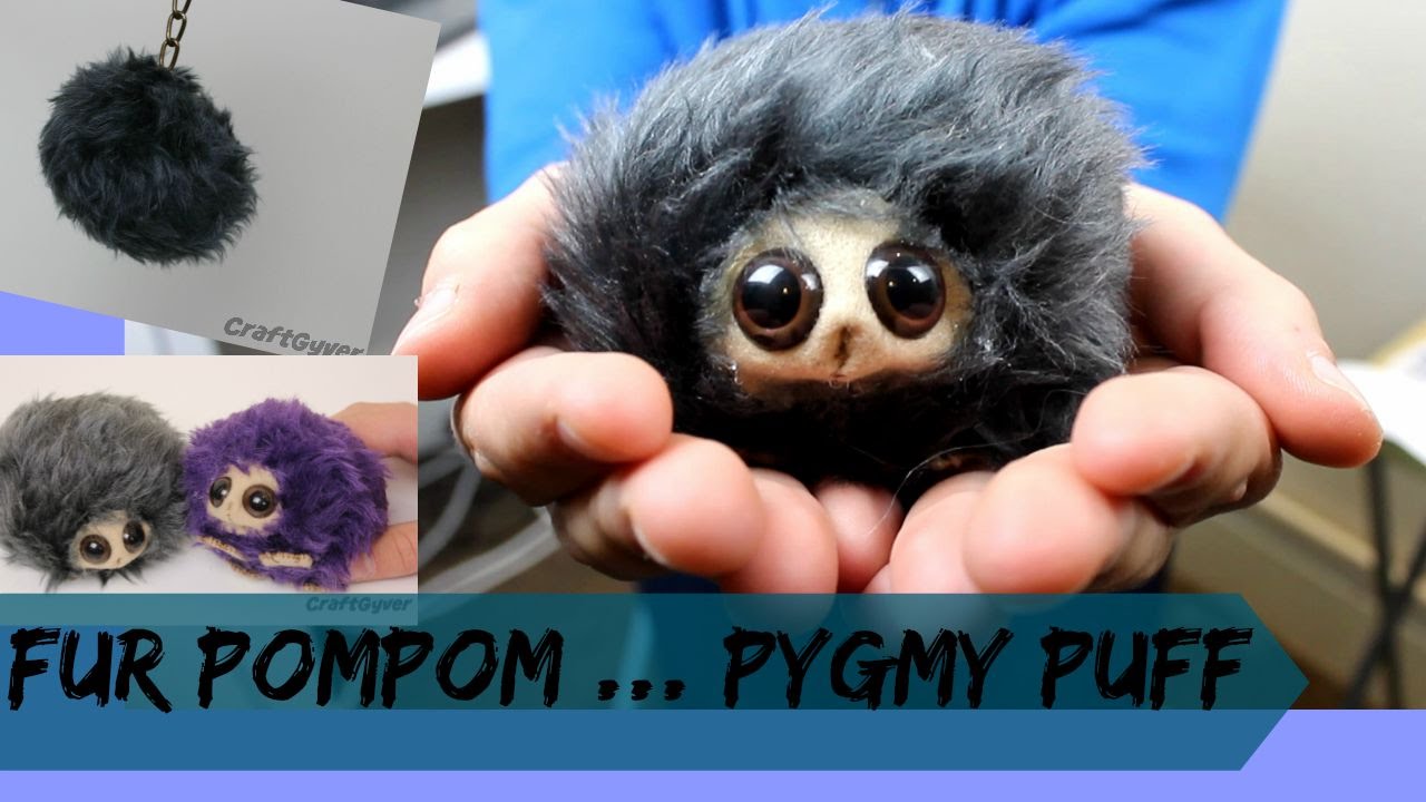DIY Fur Pompom Key Ring/ Pygmy Puff