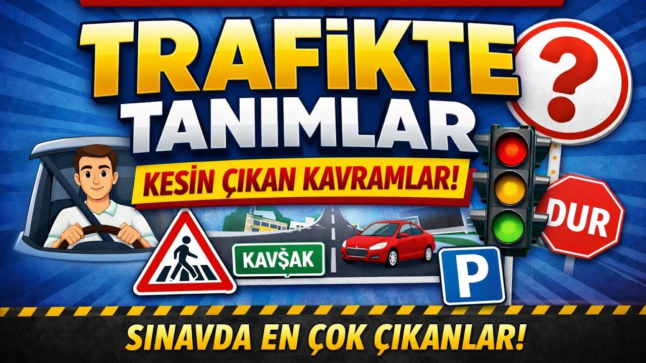 Ehliyet Sınavı – Trafikte Tanımlar Konusu (Kesin Çıkan Kavramlar!) 