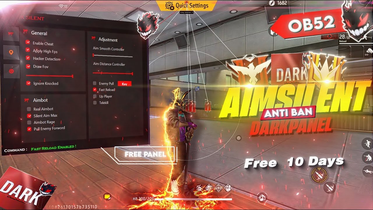 FREE FIRE PC PANEL OB52 💻 FREE FOR 10 DAY 🎯 AIM SILENT PANEL | 100% ANTIBAN SAFE ✅