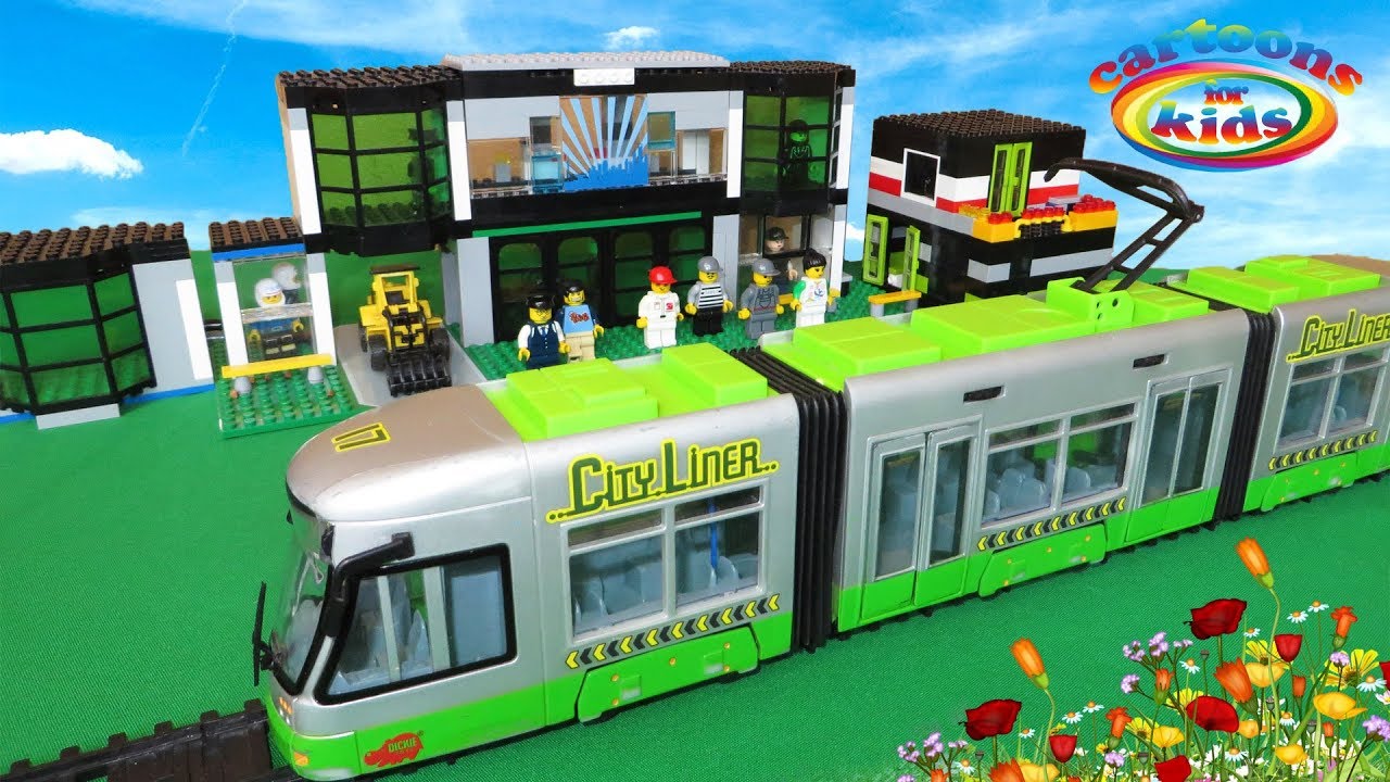Трамвай зеленый игрушка Dickie Toys City Liner / Железная дорога и поезда для детей / Обзор игрушки