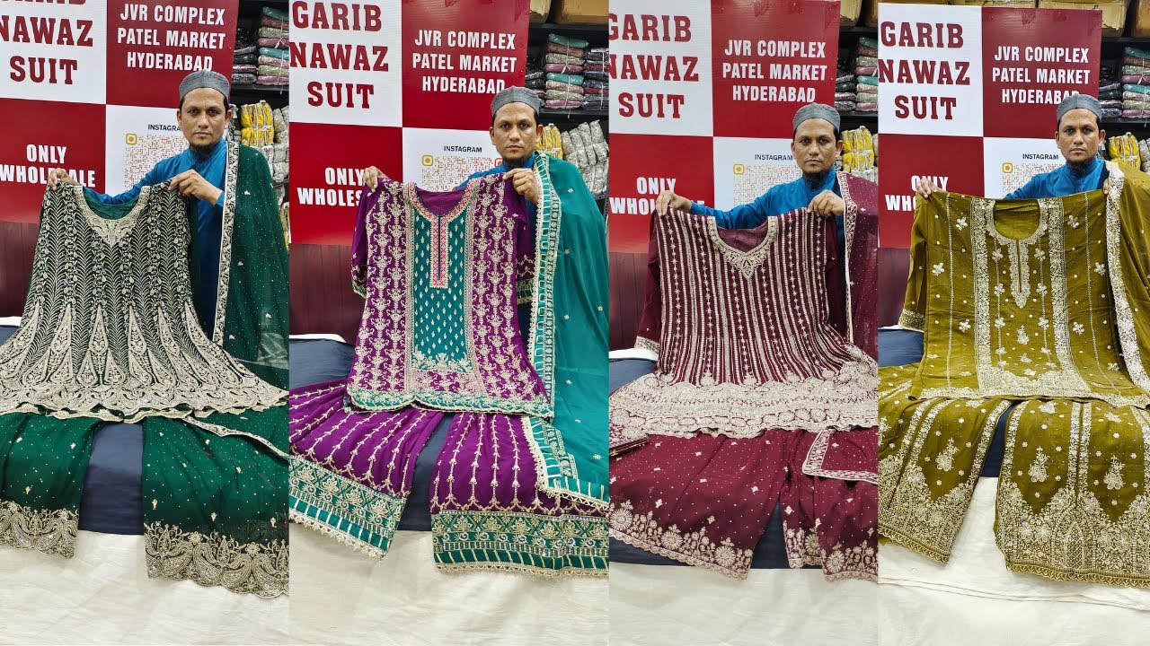 Special Russian Plazo Designs 😍 Wholesale Dress Material, Readymades -- Garib Nawaz Suits Hyderabad