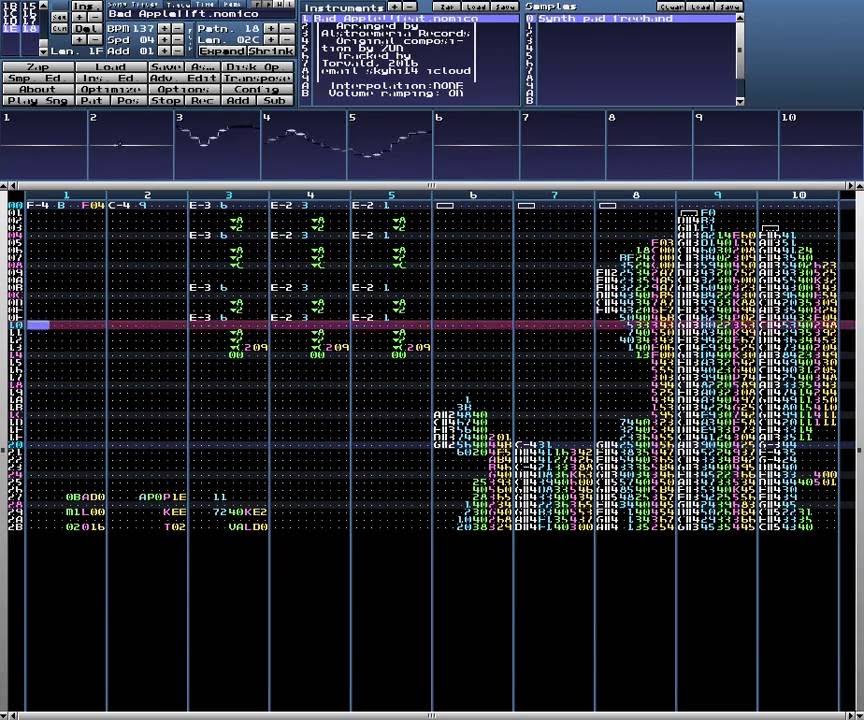 Bad Apple!! in music tracker (milkytracker xm)