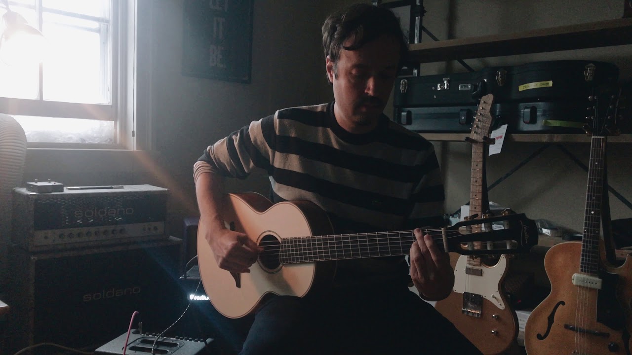 Checking out a great Lowden Wee nylon string @crguitars
