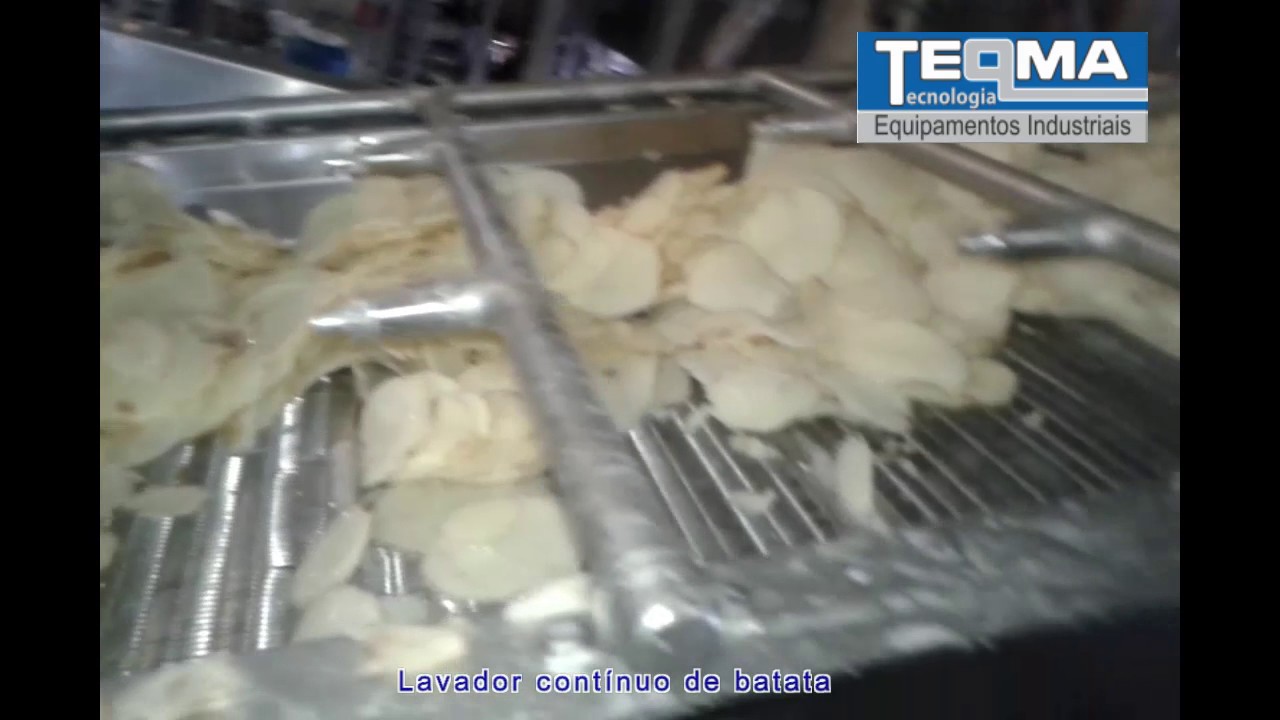 Linha contínua de batata chips e palha - Teqma Equipamentos para Linha de Alimentos