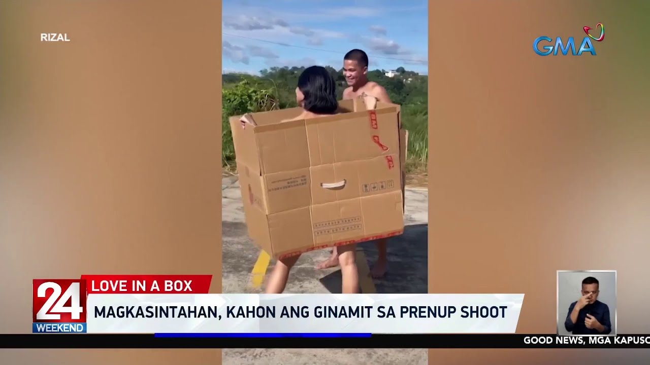 Magkasintahan, kahon ang ginamit sa prenup shoot | 24 Oras Weekend