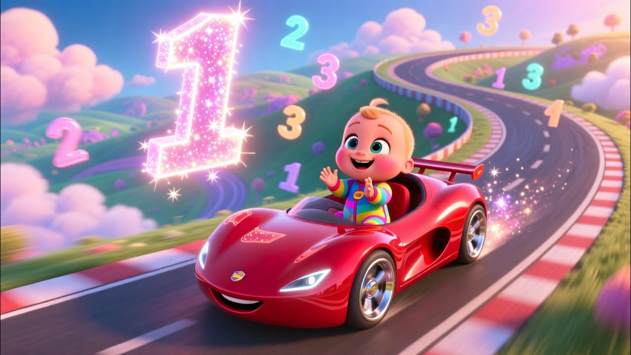 Zoom Zoom Race Car | Fun Baby Rhyme for Toddlers | Learn 123 & Colors