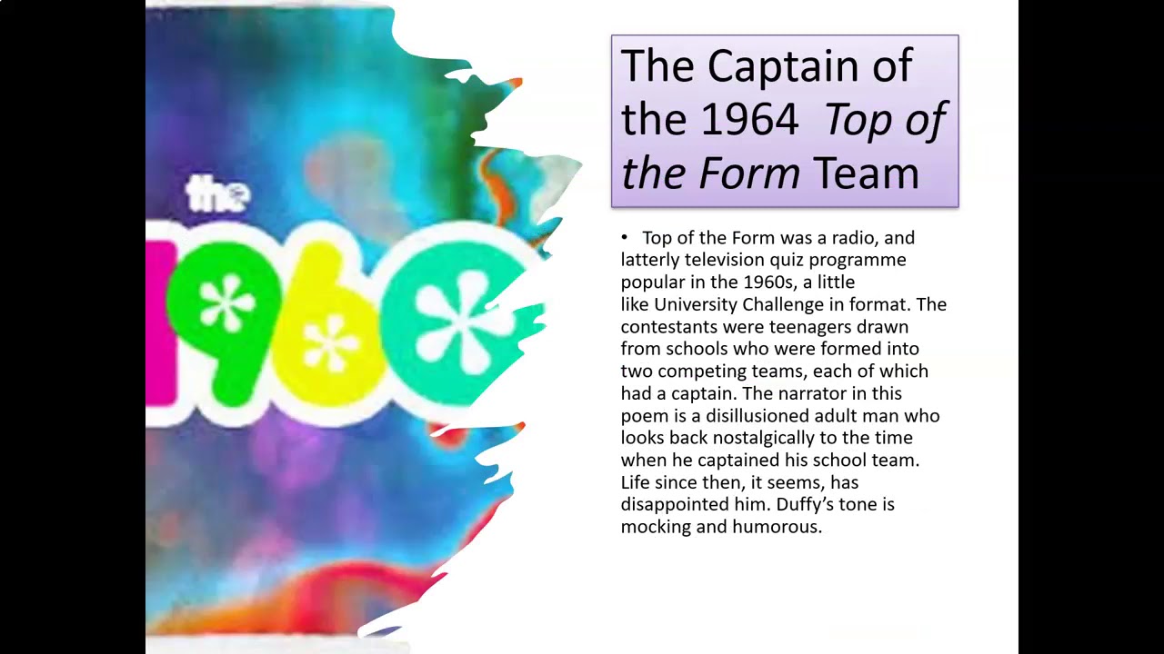 The Captain of the 1964 Top of the Form Team