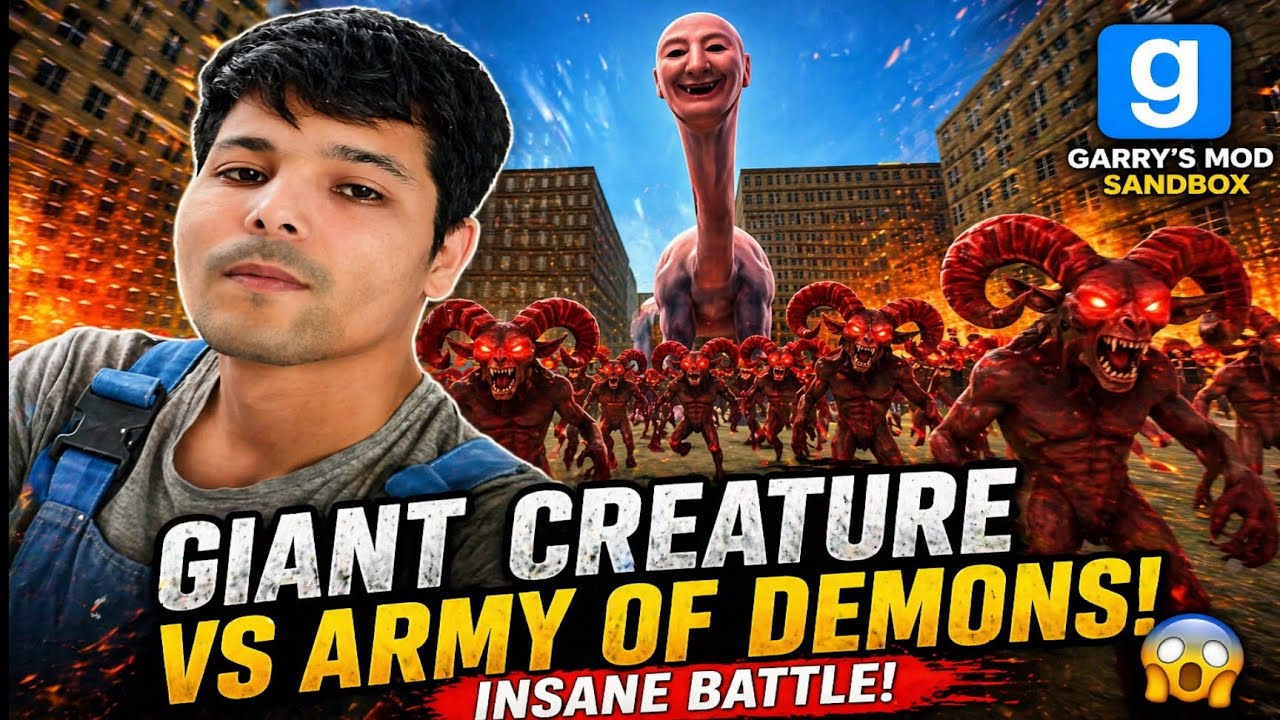 GIANT MONSTER vs DEMON ARMY 😱🔥 | Garry&rsquo;s Mod Sandbox INSANE Battle!