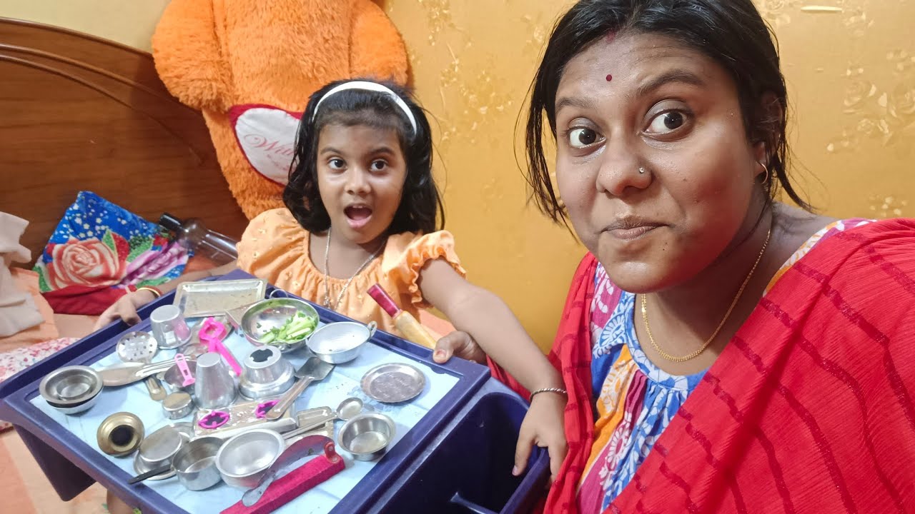 Dona r Kitchen Setup ডোনা র খেলার রান্না বাটি সাজানো